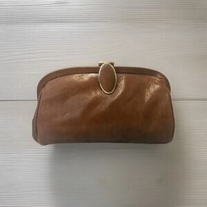 Vintage Gasparini Brown Leather Clutch 10x6 *read